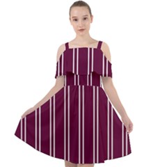 Nice Stripes - Boysenberry Purple Cut Out Shoulders Chiffon Dress by FashionBoulevard