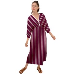 Nice Stripes - Boysenberry Purple Grecian Style  Maxi Dress by FashionBoulevard