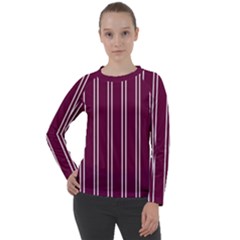 Nice Stripes - Boysenberry Purple Women s Long Sleeve Raglan Tee