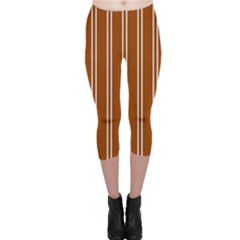 Nice Stripes - Burnt Orange Capri Leggings  by FashionBoulevard