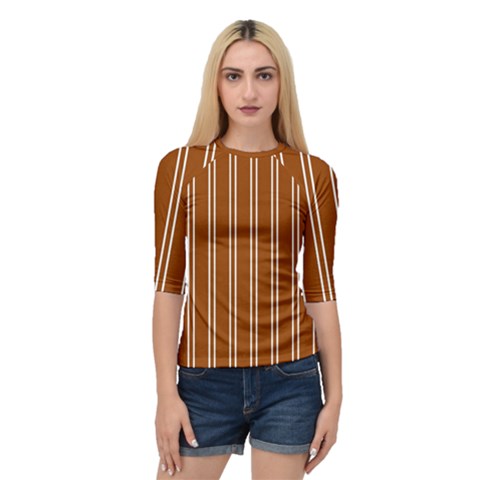 Nice Stripes - Burnt Orange Quarter Sleeve Raglan Tee by FashionBoulevard