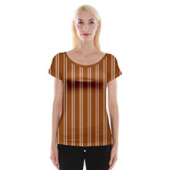 Nice Stripes - Burnt Orange Cap Sleeve Top by FashionBoulevard