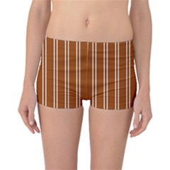 Nice Stripes - Burnt Orange Boyleg Bikini Bottoms by FashionBoulevard