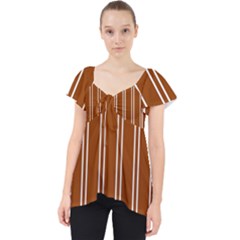 Nice Stripes - Burnt Orange Lace Front Dolly Top by FashionBoulevard