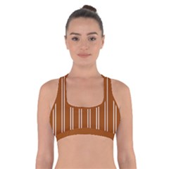 Nice Stripes - Burnt Orange Cross Back Sports Bra by FashionBoulevard