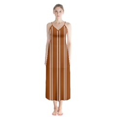 Nice Stripes - Burnt Orange Button Up Chiffon Maxi Dress by FashionBoulevard