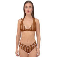 Nice Stripes - Burnt Orange Double Strap Halter Bikini Set by FashionBoulevard