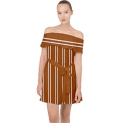 Nice Stripes - Burnt Orange Off Shoulder Chiffon Dress by FashionBoulevard