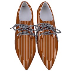 Nice Stripes - Burnt Orange Women s Pointed Oxford Shoes by FashionBoulevard