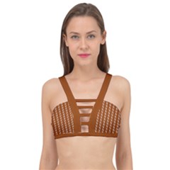 Nice Stripes - Burnt Orange Cage Up Bikini Top