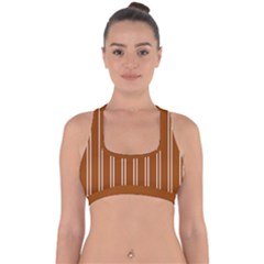 Nice Stripes - Burnt Orange Cross Back Hipster Bikini Top  by FashionBoulevard