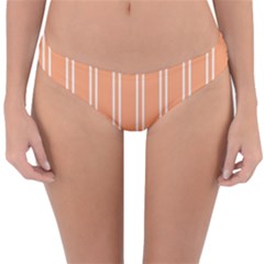 Nice Stripes - Cantaloupe Orange Reversible Hipster Bikini Bottoms by FashionBoulevard