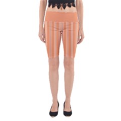 Nice Stripes - Cantaloupe Orange Yoga Cropped Leggings by FashionBoulevard