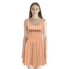 Nice Stripes - Cantaloupe Orange Split Back Mini Dress  by FashionBoulevard