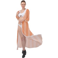 Nice Stripes - Cantaloupe Orange Maxi Chiffon Beach Wrap by FashionBoulevard