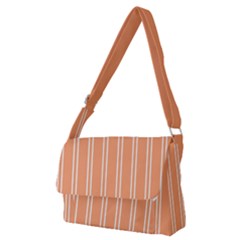 Nice Stripes - Cantaloupe Orange Full Print Messenger Bag (m)