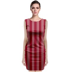 Nice Stripes - Carmine Red Classic Sleeveless Midi Dress by FashionBoulevard