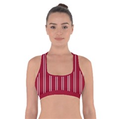 Nice Stripes - Carmine Red Cross Back Sports Bra by FashionBoulevard