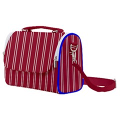 Nice Stripes - Carmine Red Satchel Shoulder Bag by FashionBoulevard