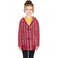 Nice Stripes - Carmine Red Kids  Double Breasted Button Coat by FashionBoulevard