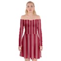 Nice Stripes - Carmine Red Off Shoulder Skater Dress View1