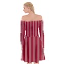 Nice Stripes - Carmine Red Off Shoulder Skater Dress View2