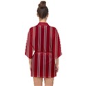 Nice Stripes - Carmine Red Half Sleeve Chiffon Kimono View2