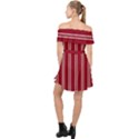 Nice Stripes - Carmine Red Off Shoulder Chiffon Dress View2