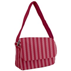 Nice Stripes - Carmine Red Courier Bag by FashionBoulevard