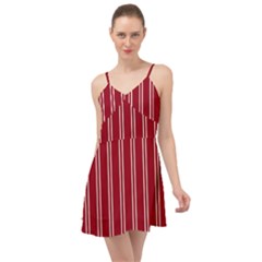 Nice Stripes - Carmine Red Summer Time Chiffon Dress by FashionBoulevard