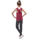 Nice Stripes - Carmine Red Kids  Sleeveless Hoodie View2