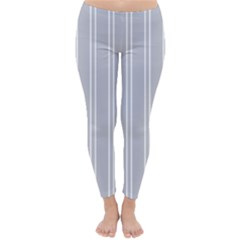 Nice Stripes - Cloudy Grey Classic Winter Leggings by FashionBoulevard