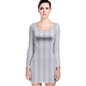 Nice Stripes - Cloudy Grey Long Sleeve Velvet Bodycon Dress View1