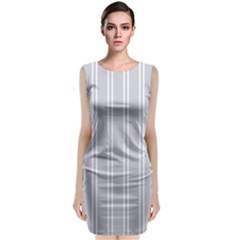 Nice Stripes - Cloudy Grey Sleeveless Velvet Midi Dress by FashionBoulevard