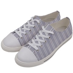 Nice Stripes - Cloudy Grey Women s Low Top Canvas Sneakers by FashionBoulevard