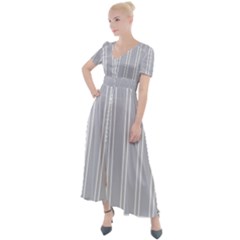 Nice Stripes - Cloudy Grey Button Up Short Sleeve Maxi Dress by FashionBoulevard