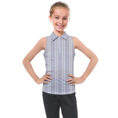 Nice Stripes - Cloudy Grey Kids  Sleeveless Polo Tee