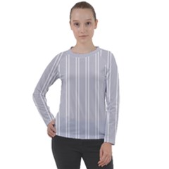 Nice Stripes - Cloudy Grey Women s Long Sleeve Raglan Tee