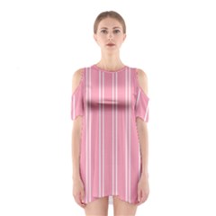 Nice Stripes - Flamingo Pink Shoulder Cutout One Piece Dress by FashionBoulevard