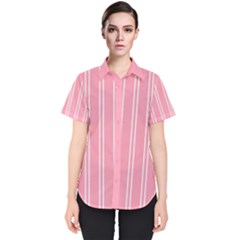 Nice Stripes - Flamingo Pink Women s Short Sleeve Shirt