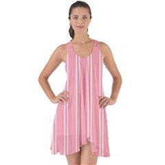 Nice Stripes - Flamingo Pink Show Some Back Chiffon Dress by FashionBoulevard