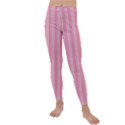 Nice Stripes - Flamingo Pink Kids  Lightweight Velour Leggings View1