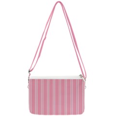 Nice Stripes - Flamingo Pink Double Gusset Crossbody Bag by FashionBoulevard