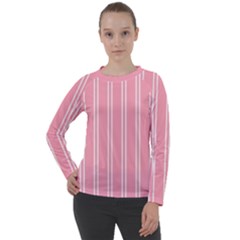 Nice Stripes - Flamingo Pink Women s Long Sleeve Raglan Tee