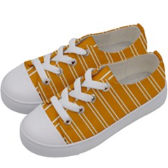 Nice Stripes - Honey Orange Kids  Low Top Canvas Sneakers by FashionBoulevard