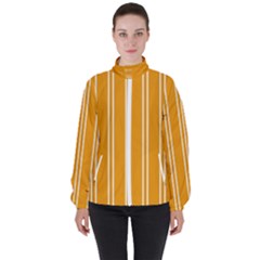 Nice Stripes - Honey Orange Women s High Neck Windbreaker by FashionBoulevard