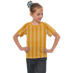 Nice Stripes - Honey Orange Kids  Mesh Piece Tee