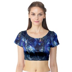 Somewhere In Space Short Sleeve Crop Top by CKArtCreations