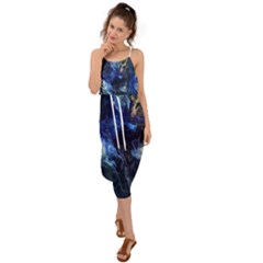 Somewhere In Space Waist Tie Cover Up Chiffon Dress