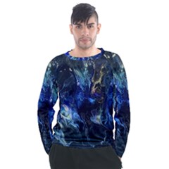 Somewhere In Space Men s Long Sleeve Raglan Tee